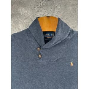 Polo Ralph Lauren Estate Rib blue collared sweater sweatshirt size L